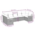 Miniatyrbillede 2 af 3: vidaXL sofasæt til haven 7 dele med hynder polyrattan sort