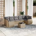 Miniatyrbillede 2 af 11: vidaXL sofasæt til haven 8 dele med hynder polyrattan beige