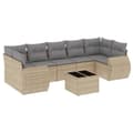 Miniatyrbillede 1 af 11: vidaXL sofasæt til haven 8 dele med hynder polyrattan beige