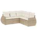 Miniatyrbillede 3 af 4: vidaXL sofasæt til haven 5 dele med hynder polyrattan beige