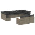 Miniatyrbillede 3 af 4: vidaXL sofasæt til haven 13 dele med hynder polyrattan grå