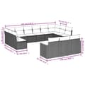 Miniatyrbillede 4 af 4: vidaXL sofasæt til haven 13 dele med hynder polyrattan grå