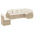 Miniatyrbillede 3 af 11: vidaXL sofasæt til haven 6 dele med hynder polyrattan beige