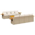 Miniatyrbillede 2 af 11: vidaXL sofasæt til haven 9 dele med hynder polyrattan beige