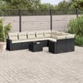 Miniatyrbillede 11 af 11: vidaXL sofasæt til haven 10 dele med hynder polyrattan sort