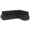 Miniatyrbillede 3 af 11: vidaXL sofasæt til haven 6 dele med hynder polyrattan sort