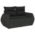 Miniatyrbillede 4 af 11: vidaXL sofasæt til haven 6 dele med hynder polyrattan sort