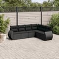 Miniatyrbillede 2 af 11: vidaXL sofasæt til haven 6 dele med hynder polyrattan sort