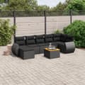 Miniatyrbillede 2 af 11: vidaXL sofasæt til haven 8 dele med hynder polyrattan sort