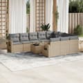 Miniatyrbillede 11 af 11: vidaXL sofasæt til haven 11 dele med hynder polyrattan beige