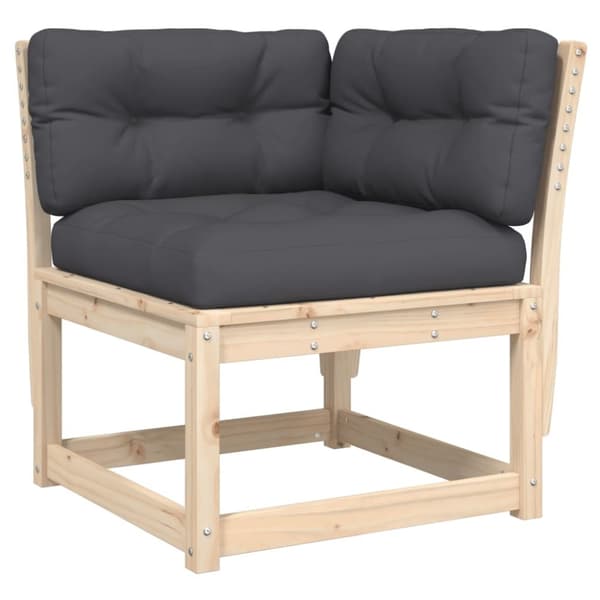 vidaXL sofasæt til haven 6 dele med hynder massivt fyrretræ