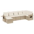 Miniatyrbillede 1 af 3: vidaXL sofasæt til haven 7 dele med hynder polyrattan beige