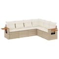 Miniatyrbillede 1 af 3: vidaXL sofasæt til haven 6 dele med hynder polyrattan beige