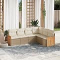 Miniatyrbillede 9 af 9: vidaXL sofasæt til haven 6 dele med hynder polyrattan beige
