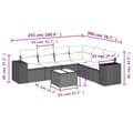 Miniatyrbillede 9 af 11: vidaXL sofasæt til haven 7 dele med hynder polyrattan sort