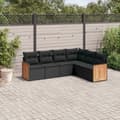 Miniatyrbillede 11 af 11: vidaXL sofasæt til haven 6 dele med hynder polyrattan sort