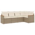 Miniatyrbillede 1 af 3: vidaXL sofasæt til haven 5 dele med hynder polyrattan beige