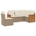 Miniatyrbillede 1 af 3: vidaXL sofasæt til haven 5 dele med hynder polyrattan beige