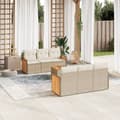 Miniatyrbillede 2 af 11: vidaXL sofasæt til haven 7 dele med hynder polyrattan beige