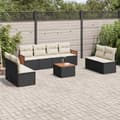 Miniatyrbillede 11 af 11: vidaXL sofasæt til haven 9 dele med hynder polyrattan sort