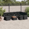 Miniatyrbillede 11 af 11: vidaXL sofasæt til haven 10 dele med hynder polyrattan sort