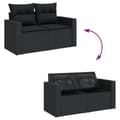Miniatyrbillede 3 af 11: vidaXL sofasæt til haven 8 dele med hynder polyrattan sort