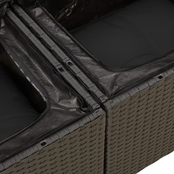 vidaXL sofasæt til haven 8 dele med hynder polyrattan sort
