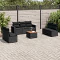 Miniatyrbillede 11 af 11: vidaXL sofasæt til haven 8 dele med hynder polyrattan sort