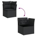Miniatyrbillede 4 af 11: vidaXL sofasæt til haven 11 dele med hynder polyrattan sort