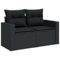 Miniatyrbillede 7 af 11: vidaXL sofasæt til haven 11 dele med hynder polyrattan sort