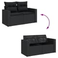 Miniatyrbillede 2 af 11: vidaXL sofasæt til haven 11 dele med hynder polyrattan sort