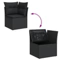 Miniatyrbillede 3 af 11: vidaXL sofasæt til haven 11 dele med hynder polyrattan sort