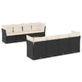 Miniatyrbillede 2 af 11: vidaXL sofasæt til haven 9 dele med hynder polyrattan sort