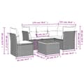 Miniatyrbillede 10 af 11: vidaXL sofasæt til haven 6 dele med hynder polyrattan sort