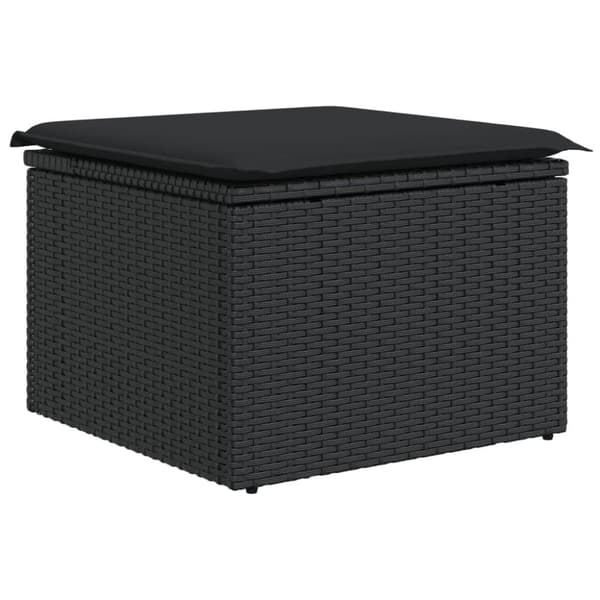 vidaXL sofasæt til haven 12 dele med hynder polyrattan sort