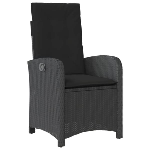 vidaXL Caféset med dynor 3 delar svart konstrotting
