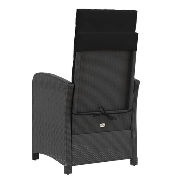 vidaXL Caféset med dynor 3 delar svart konstrotting