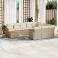 Miniatyrbillede 11 af 11: vidaXL sofasæt til haven 11 dele med hynder polyrattan beige