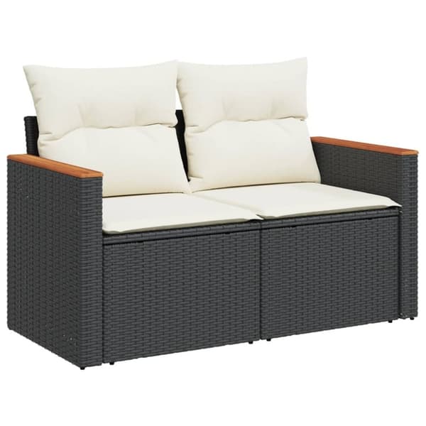 vidaXL sofasæt til haven 12 dele med hynder polyrattan sort