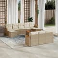 Miniatyrbillede 11 af 11: vidaXL sofasæt til haven 11 dele med hynder polyrattan beige