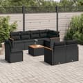 Miniatyrbillede 11 af 11: vidaXL sofasæt til haven 9 dele med hynder polyrattan sort