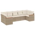 Miniatyrbillede 1 af 11: vidaXL sofasæt til haven 7 dele med hynder polyrattan beige