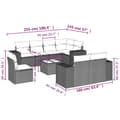 Miniatyrbillede 9 af 11: vidaXL sofasæt til haven 9 dele med hynder polyrattan sort