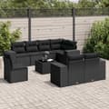 Miniatyrbillede 2 af 11: vidaXL sofasæt til haven 9 dele med hynder polyrattan sort