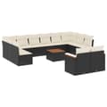 Miniatyrbillede 3 af 11: vidaXL sofasæt til haven 13 dele med hynder polyrattan sort