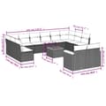 Miniatyrbillede 9 af 11: vidaXL sofasæt til haven 13 dele med hynder polyrattan sort