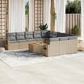 Miniatyrbillede 3 af 3: vidaXL havesofasæt 12 dele med hynder polyrattan beige