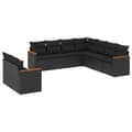 Miniatyrbillede 1 af 11: vidaXL sofasæt til haven 9 dele med hynder polyrattan sort