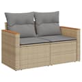 Miniatyrbillede 4 af 11: vidaXL havesofasæt 7 dele med hynder polyrattan beige