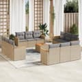 Miniatyrbillede 11 af 11: vidaXL spisebordssæt til haven 13 dele med hynder polyrattan beige